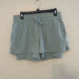 Spyder Shorts Women's L Green Active Athletic Athleisure Drawstring Gym Wear